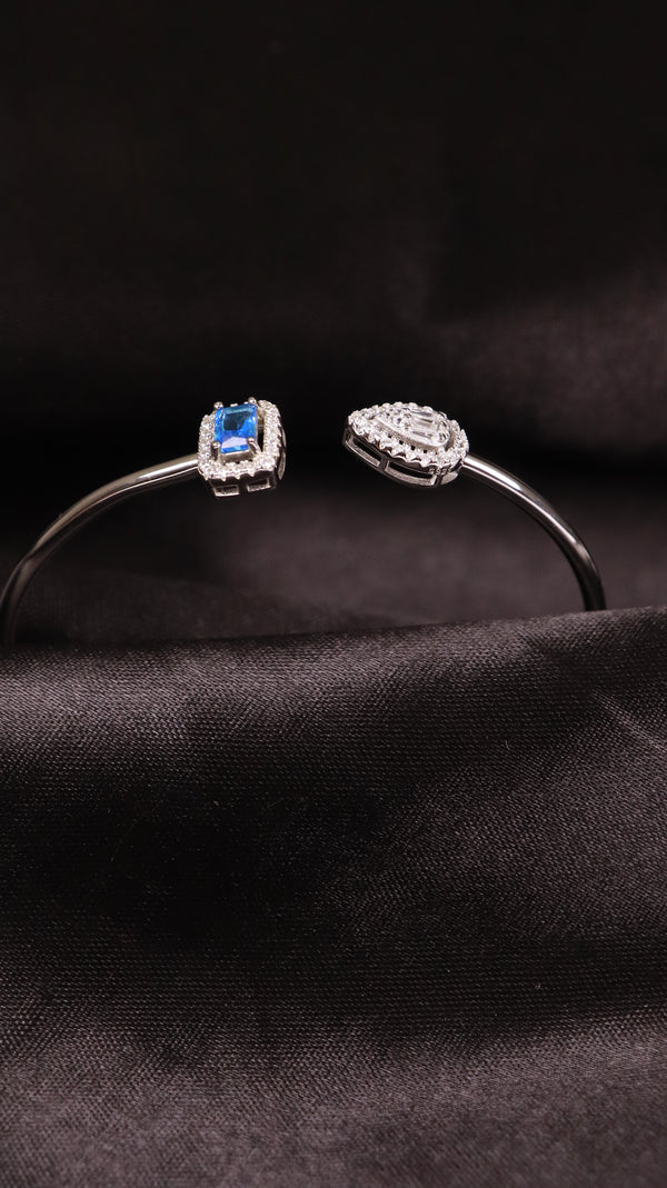 92.5 Sterling Silver Blue Spark Open Bracelet