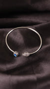 92.5 Sterling Silver Blue Spark Open Bracelet