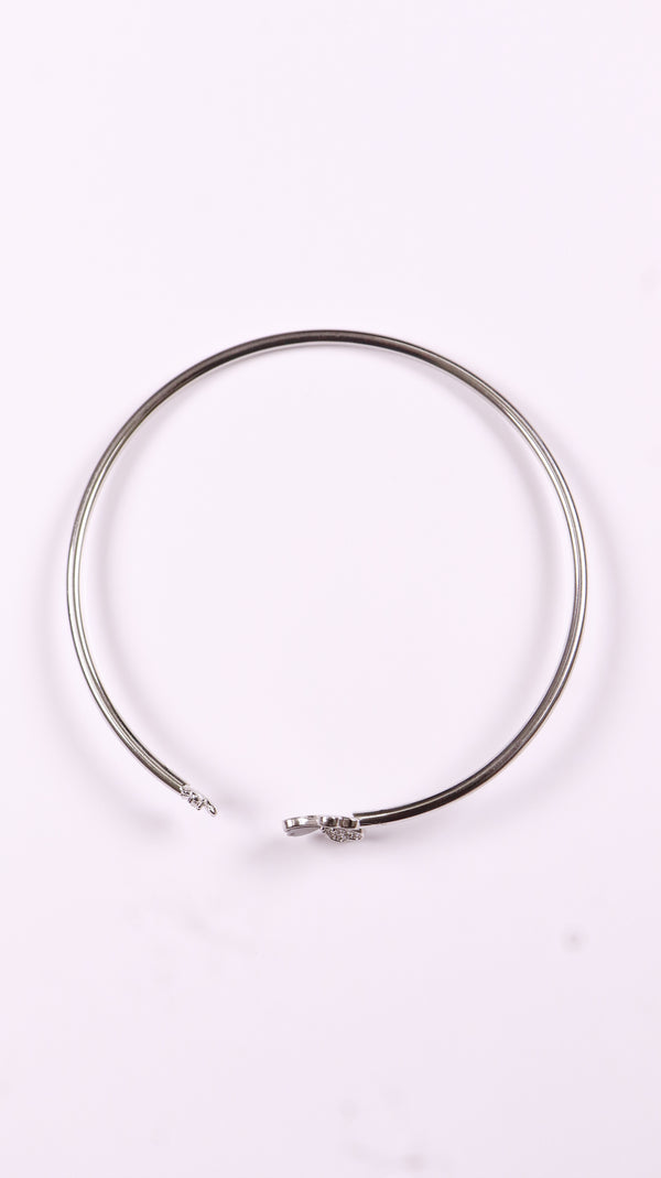 92.5 Sterling Silver Lucky Clover Open Bracelet
