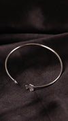 92.5 Sterling Silver Lucky Clover Open Bracelet