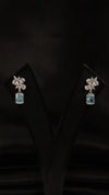 Floral Drop Silver Earrings