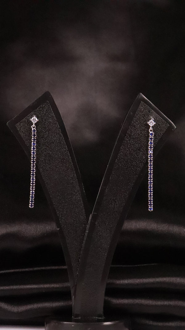 Blue Shine Silver Drop Earrings