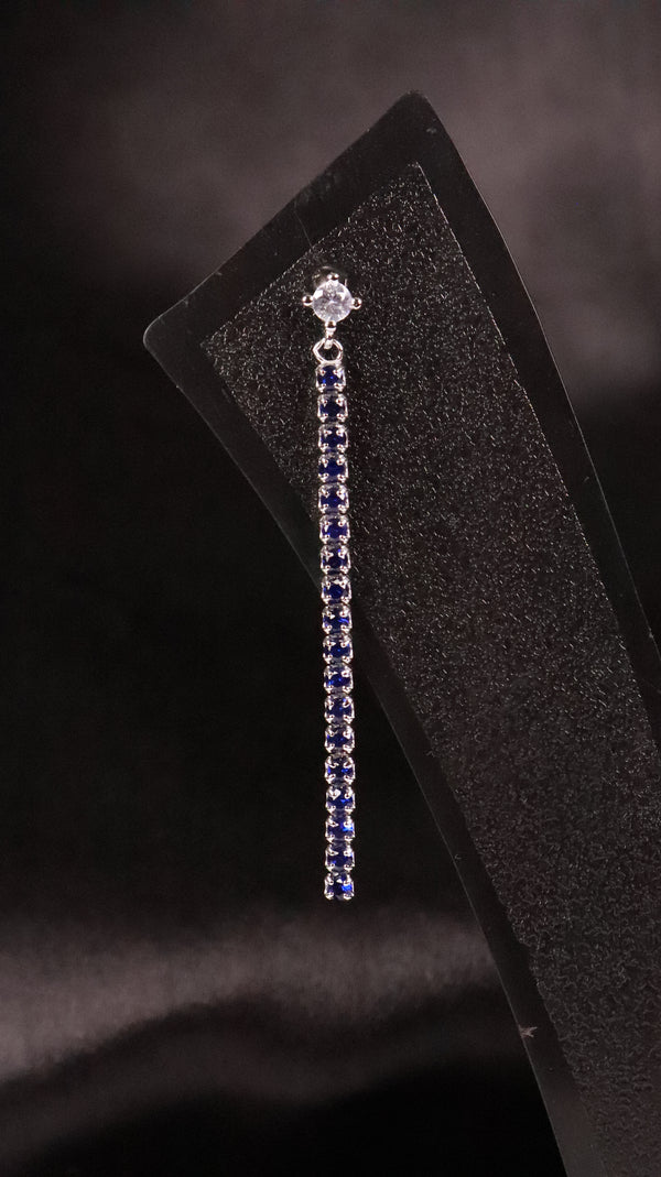 Blue Shine Silver Drop Earrings