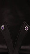 92.5 Silver Amethyst Drop Studs
