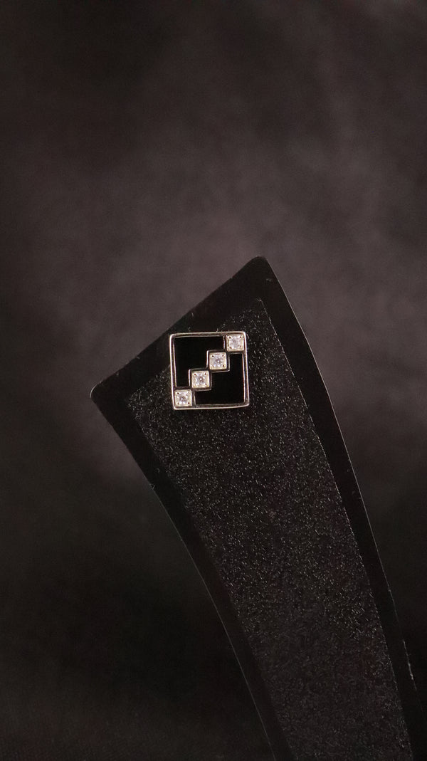 92.5 Silver Midnight Steps Studs