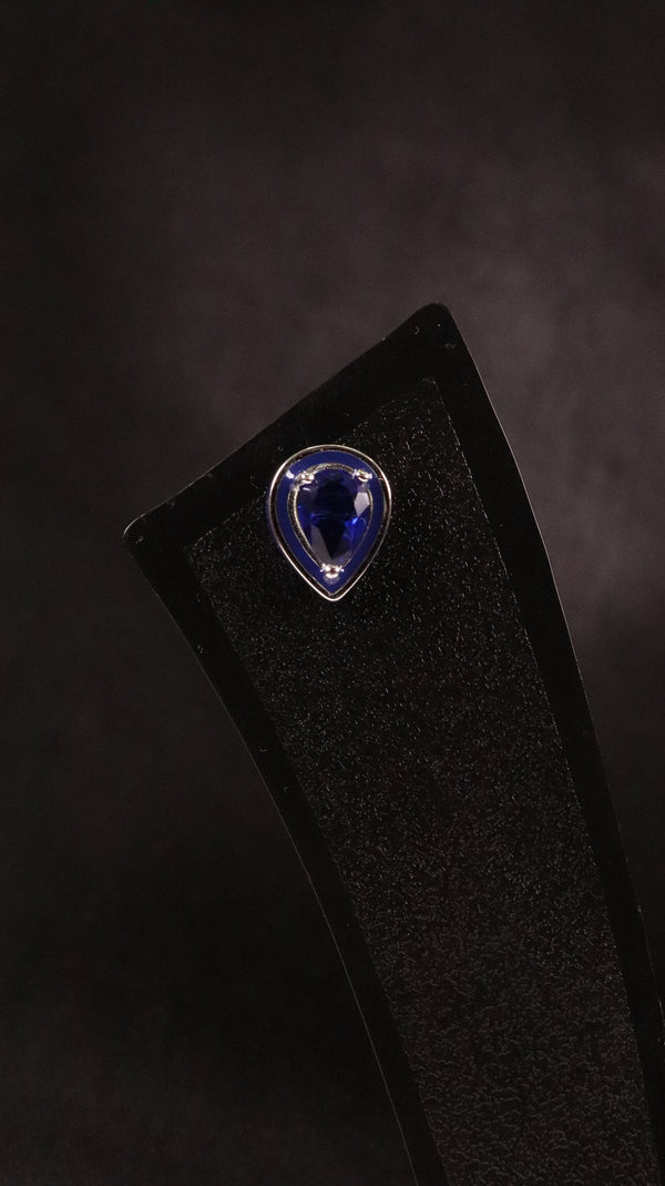 92.5 Silver Blue Wave Studs