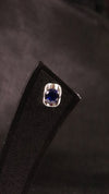 92.5 Silver Midnight Blue Curve Studs