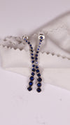 Blue Stone Silver Drop Earrings