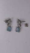 Floral Drop Silver Earrings
