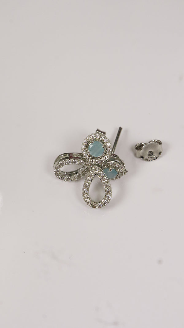 Teardrop Spark Silver Earrings