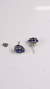 92.5 Silver Blue Wave Studs