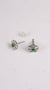 92.5 Silver Green Bloom Studs