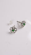 92.5 Silver Green Bloom Studs