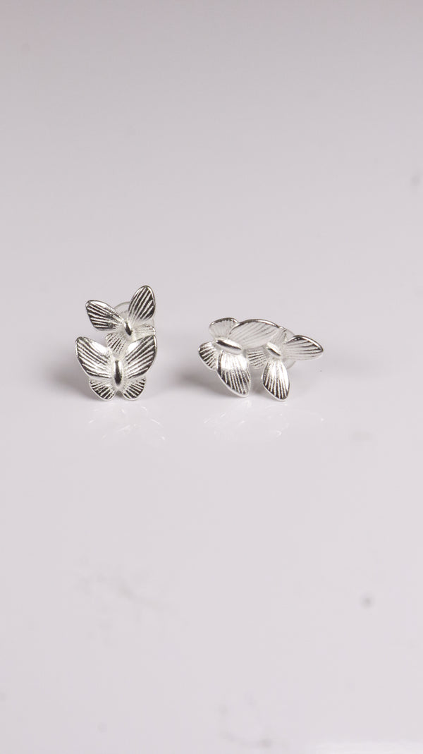 92.5 Silver Little Flutter Studs