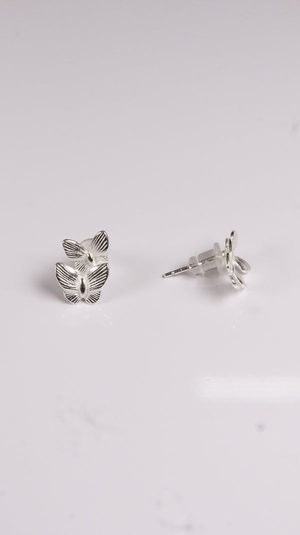 92.5 Silver Little Flutter Studs