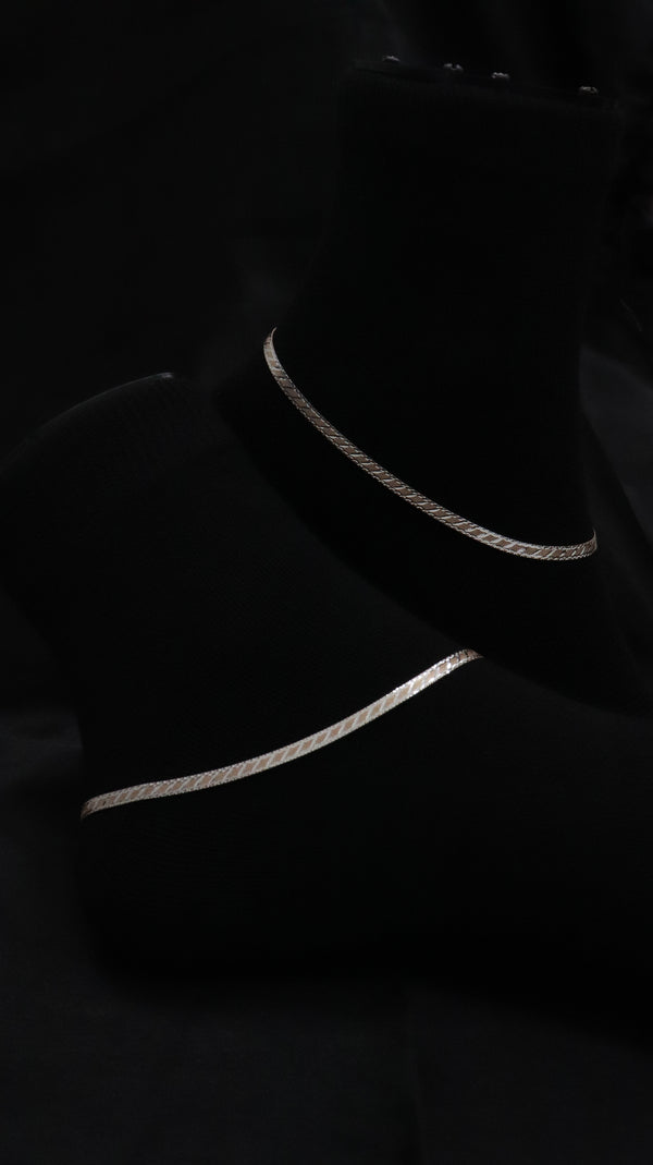 925 Sterling Silver Nitya Shine Anklets.