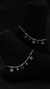 925 Sterling Silver Oxidised Phool Payal.