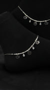 925 Sterling Silver Oxidised Chandni Charm Anklet.