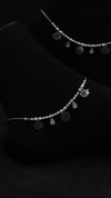 925 Sterling Silver Oxidised Chandni Charm Anklet.