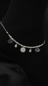 925 Sterling Silver Oxidised Chandni Charm Anklet.