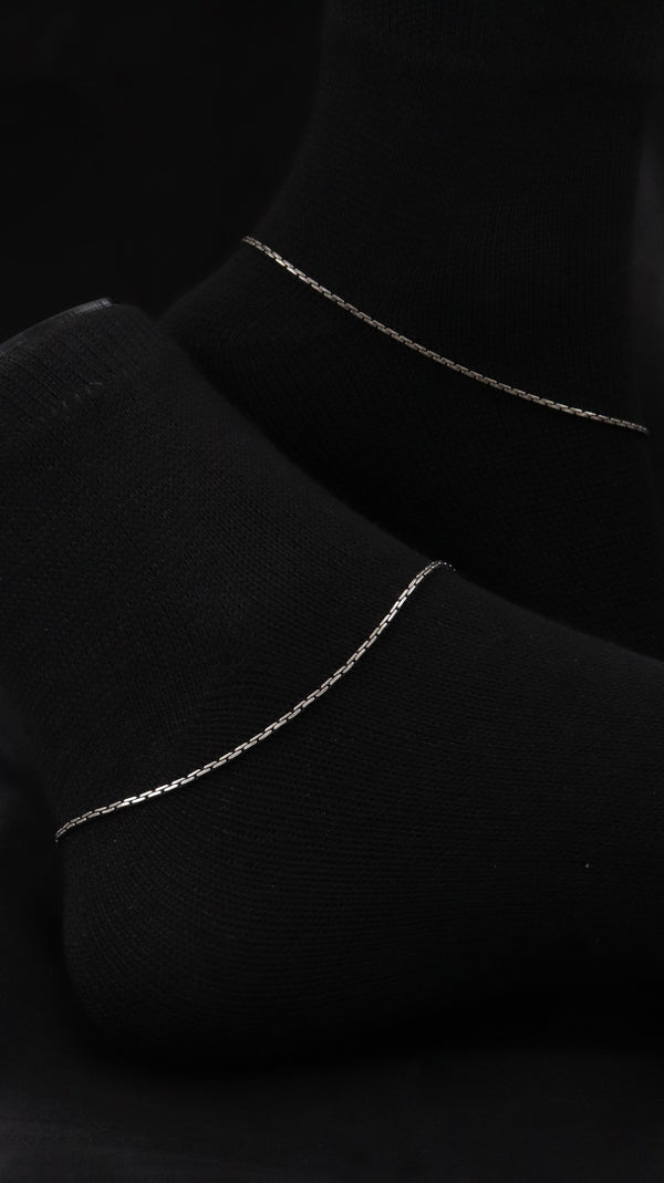 925 Sterling Oxidised Line Anklets.