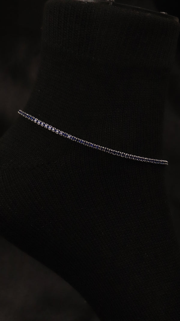 925 Sterling Silver Blue Line Anklets.