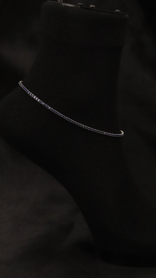 Bonded in Blue Silver Set (Single Anklet)