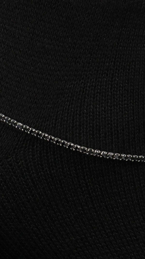 925 Sterling Silver Black Line Anklets.