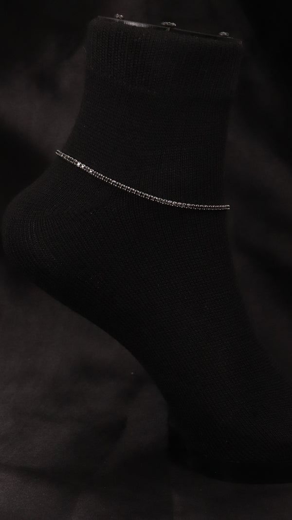 925 Sterling Silver Black Line Anklets.