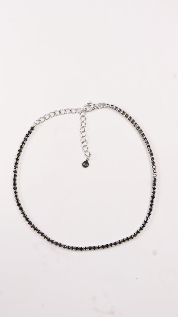 925 Sterling Silver Black Line Anklets.
