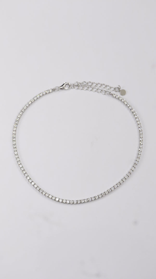 925 Sterling Silver White Line Anklets.