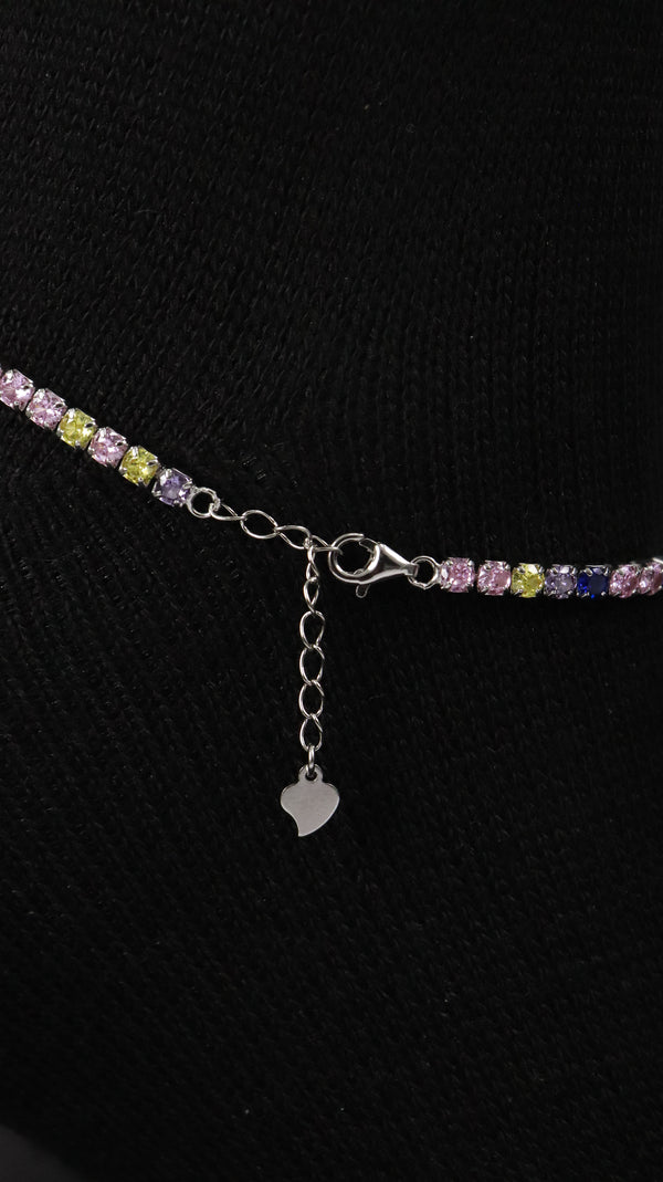 925 Sterling Silver Multicolour Line Anklets.