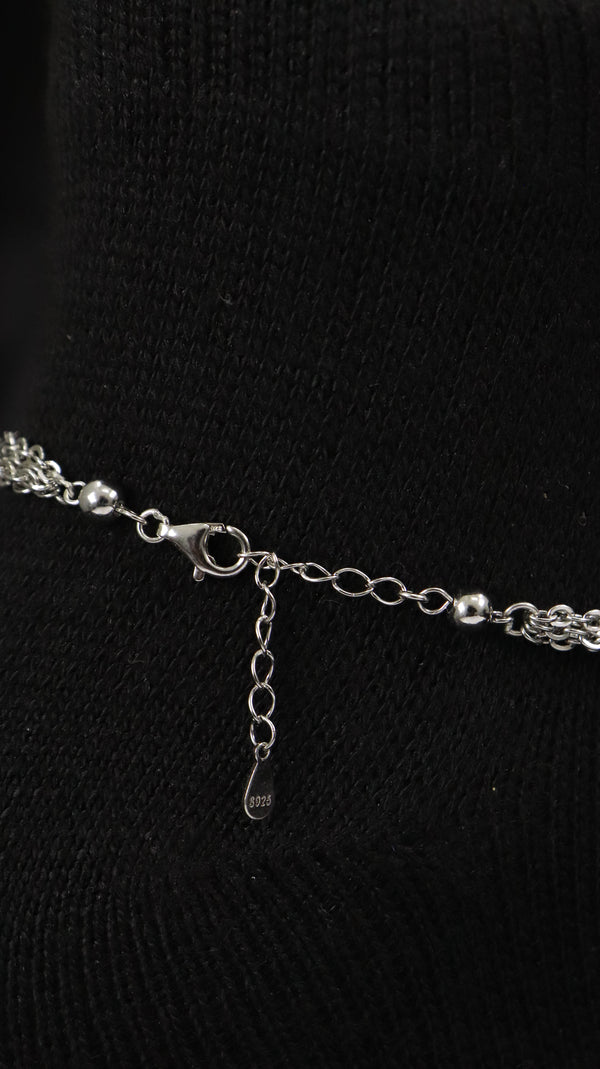 Silver Layer Charm Anklet