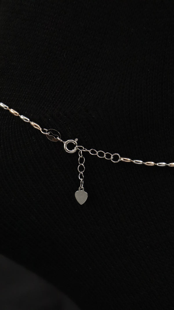 925 Sterling Silver Twin Tone Minimal Anklet.