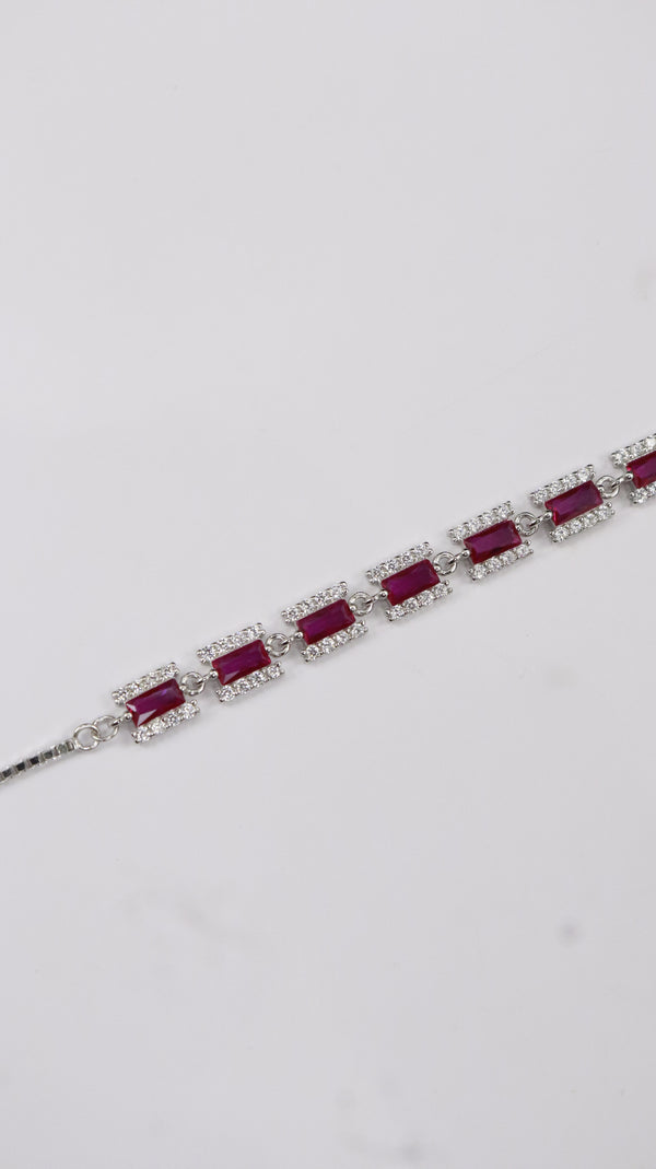 92.5 Sterling Silver Ruby Pop Bracelet