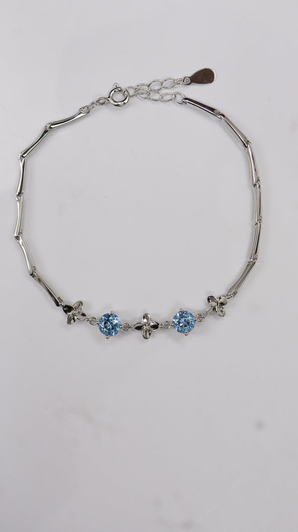 92.5 Sterling Silver Blue Flutter Bracelet