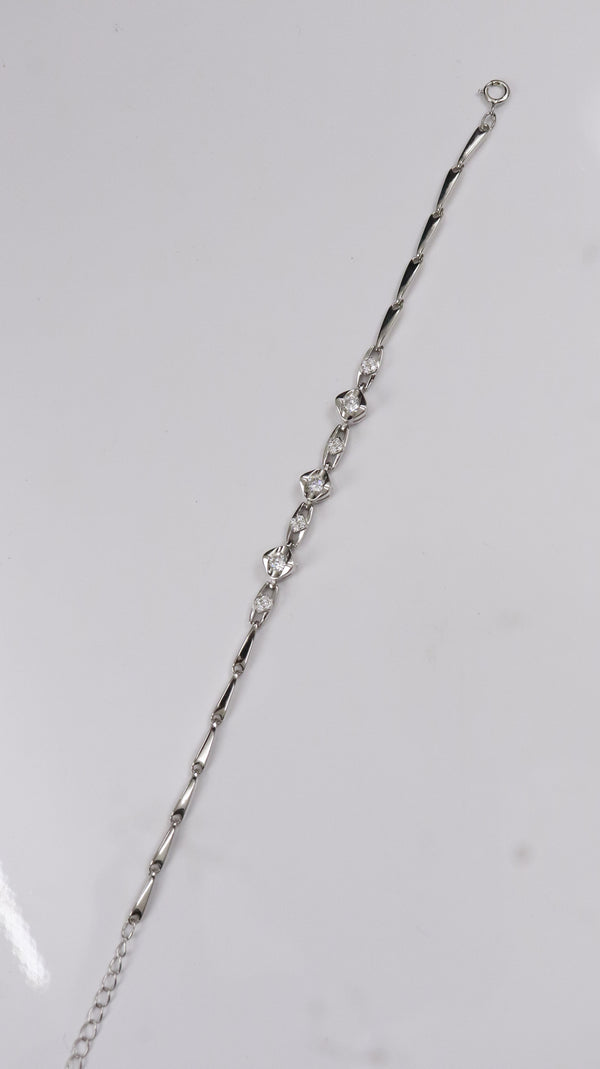 92.5 Sterling Silver Crystal Link Glow Bracelet