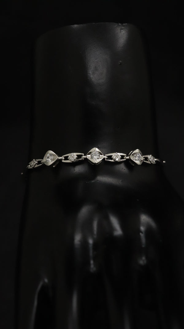 92.5 Sterling Silver Crystal Link Glow Bracelet