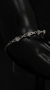 92.5 Sterling Silver Floral Stones Bracelet