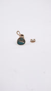 Teal Charm Chain Silver Earrings