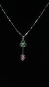 925 Silver Emerald Heart Drop
