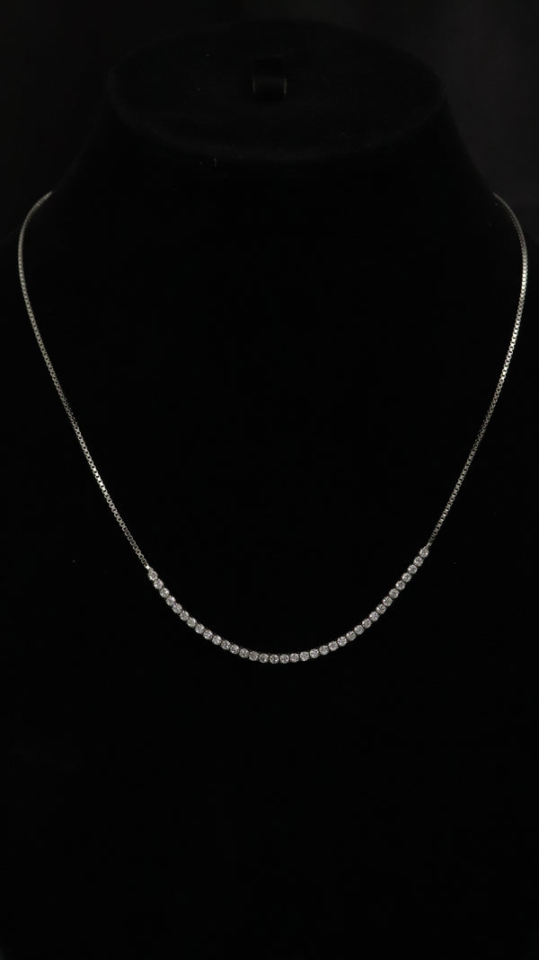 Silver Tennis Necklace Bracelet Combo