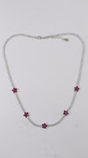 925 Silver Ruby Bloom Chain