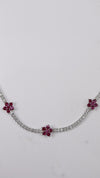 925 Silver Ruby Bloom Chain