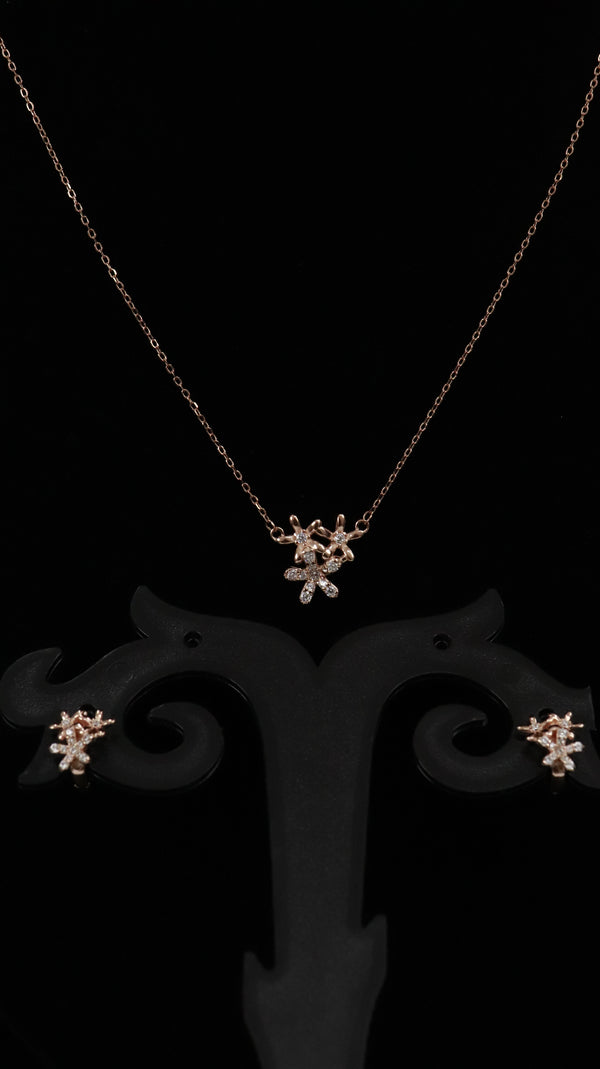 925 Silver Rose Bloom Set