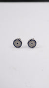 925 Sterling Silver Blue Aura Circle Studs