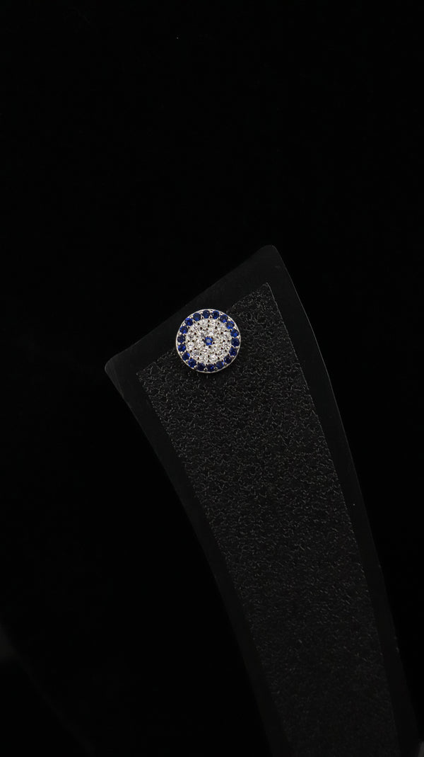 925 Sterling Silver Blue Aura Circle Studs