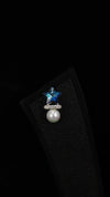 92.5 Silver Starry Pearl Drop Studs