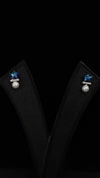 92.5 Silver Starry Pearl Drop Studs
