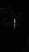 Pastel Bar Silver Hoop Earrings